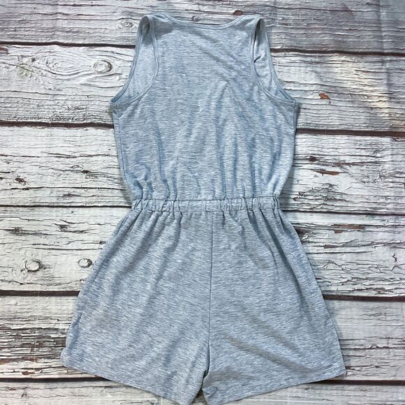 Old Navy Womens Pants size M Medium Light Gray Jumpsuit Romper Pull On Stretch - Picture 8 of 10